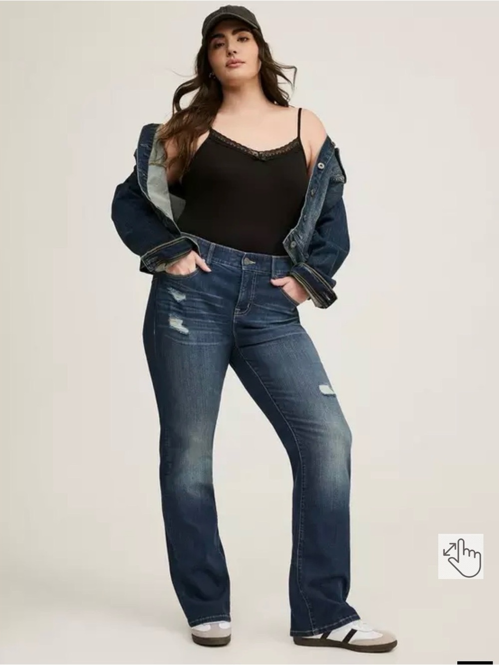 torrid Dark Blue Straight Leg Jeans - Distressed